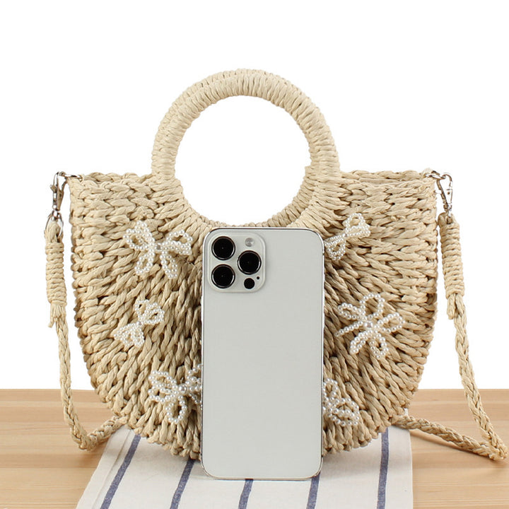 Basket bag with floral designs Bowlift