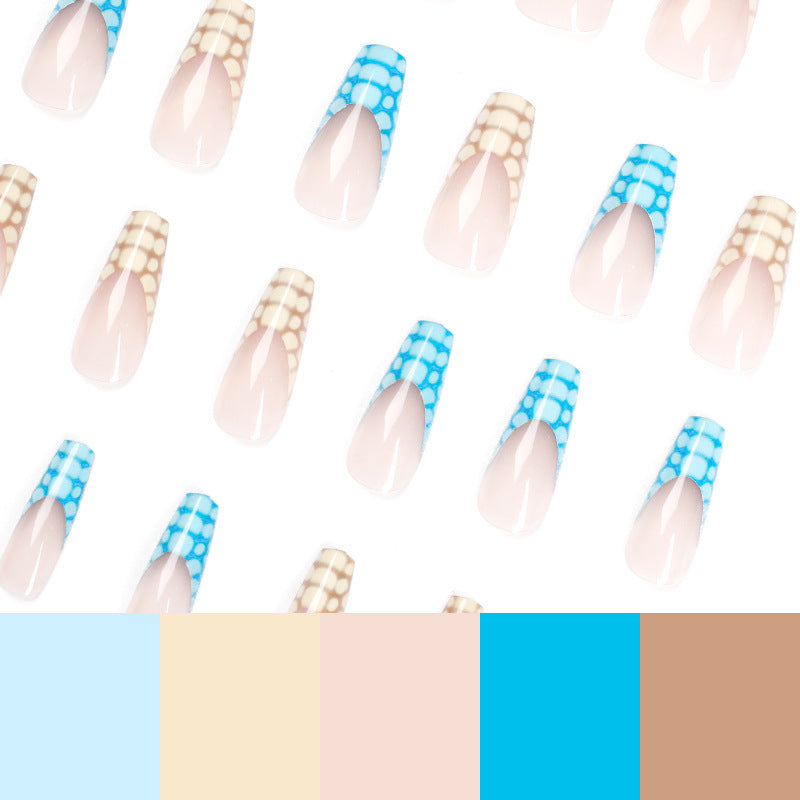 Artificial nail extensions with modern designs and creative color accents Bowlift