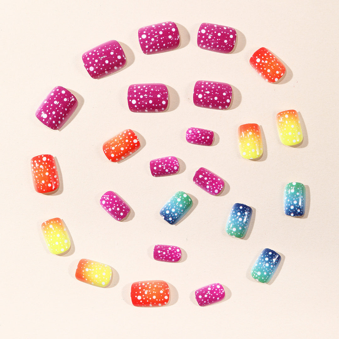Artistic Rainbow Gradient Nail Art Extensions Bowlift