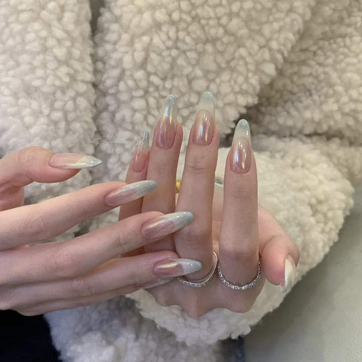 Glamorous Artificial Nails In Modern Ombre Design Bowlift