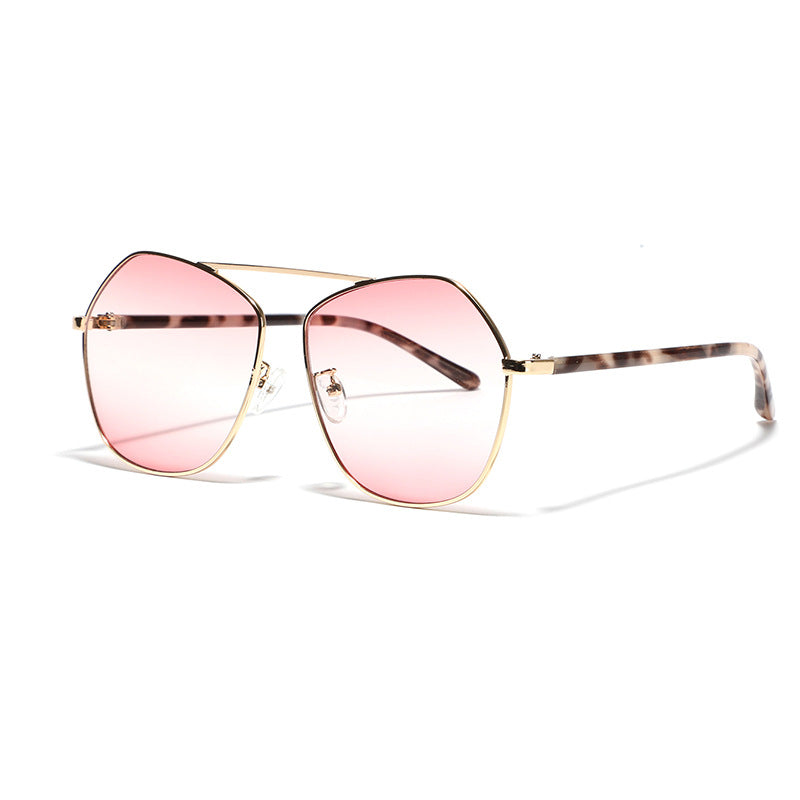 Women's geometric sunglasses with luxurious metal frame Bowlift