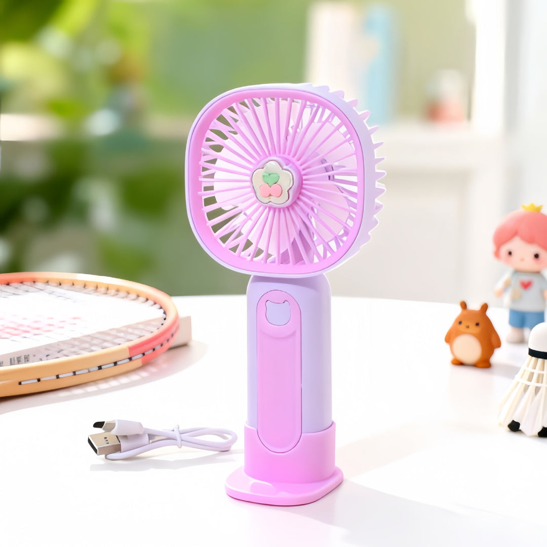Women's Portable Handheld Fan with Ergonomic Design and USB Connection Bowlift