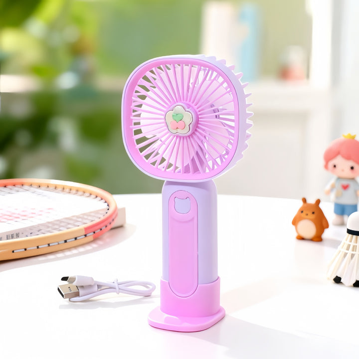 Women's Portable Handheld Fan with Ergonomic Design and USB Connection Bowlift