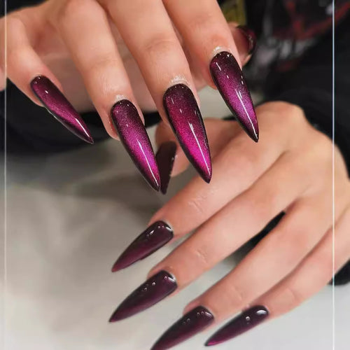 Premium Stiletto Press-On Nail Set with Reflective Finish Bowlift