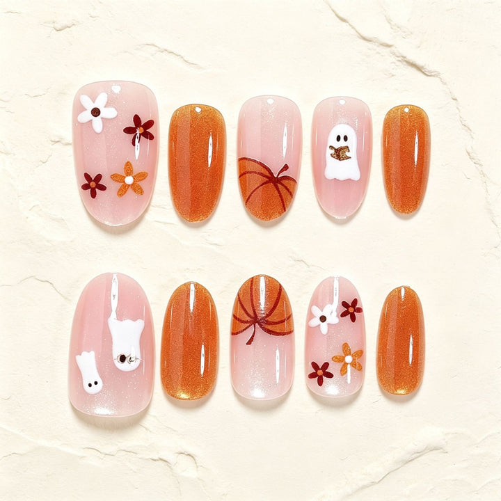 Halloween-Inspired Decorative Press-On Nail Art Set Bowlift
