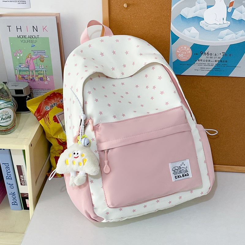 Star-Patterned Casual Backpack