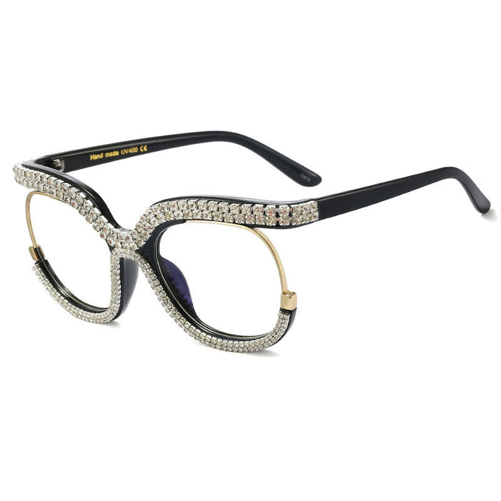 Ladies Glamorous Designer Sunglasses with Sparkling Frame Bowlift