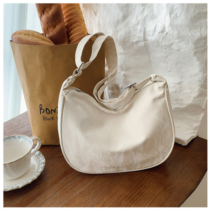 Contemporary Soft Leather Shoulder Bag Bowlift