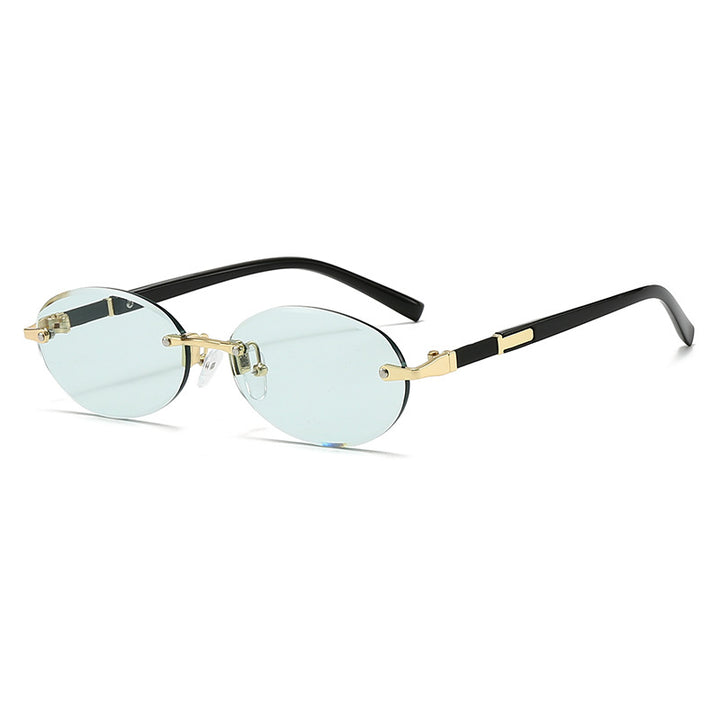 Women’s fashionable oval sunglasses with trendy metal frame Bowlift
