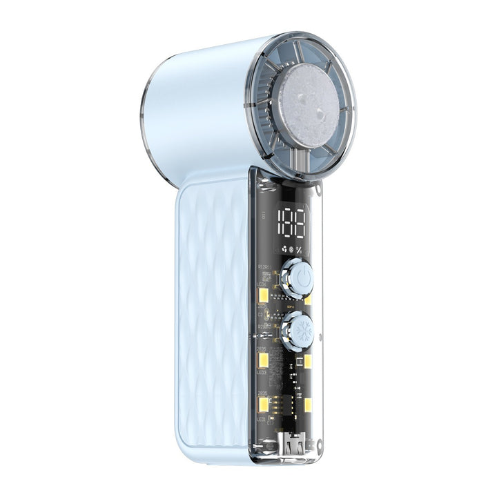 Women's nan compact rechargeable handheld cooling fan with LED real time display and multi-speed Bowlift