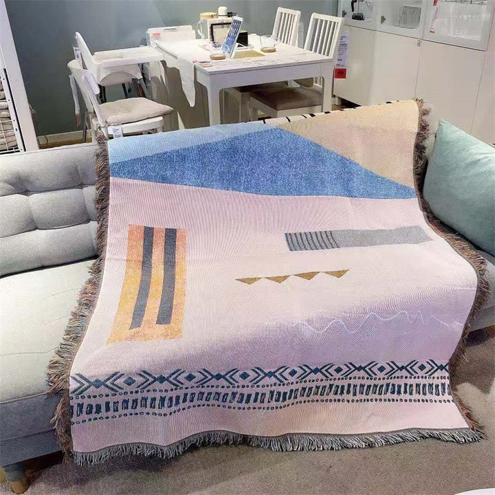 Geometric Patterned Art Throw Blanket