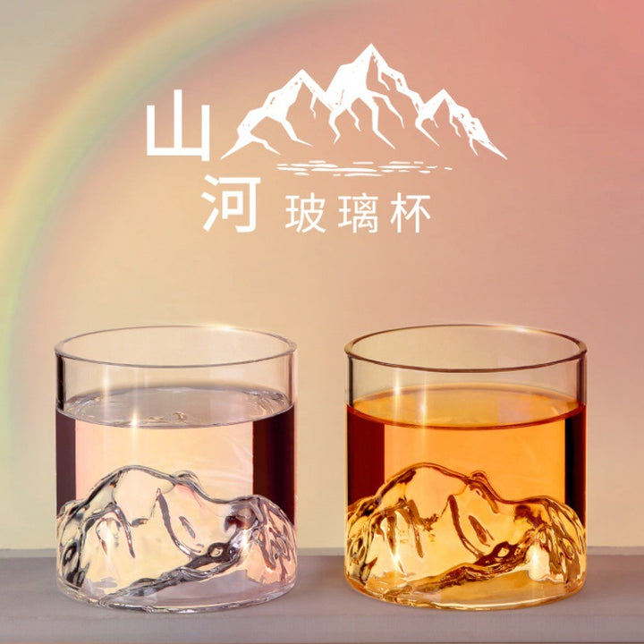 Mountain-Relief Handblown Glass Tumbler Bowlift