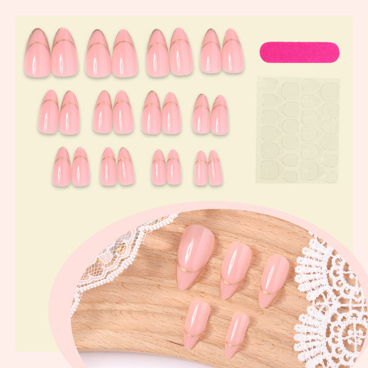 Elegant French Tip Press-On Nail Set Bowlift