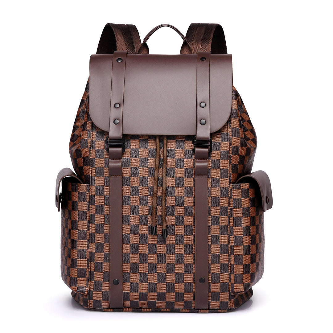 Vintage Checkered Pattern Backpack Bowlift