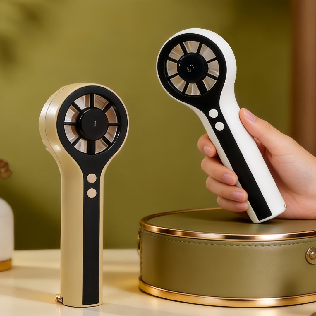 Women's Portable Handheld Fan with Digital Temperature Display Bowlift 1782398189