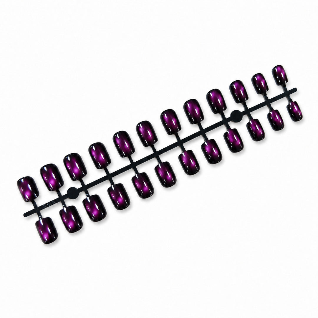 Premium Press-On Nails with Metallic Shine Bowlift