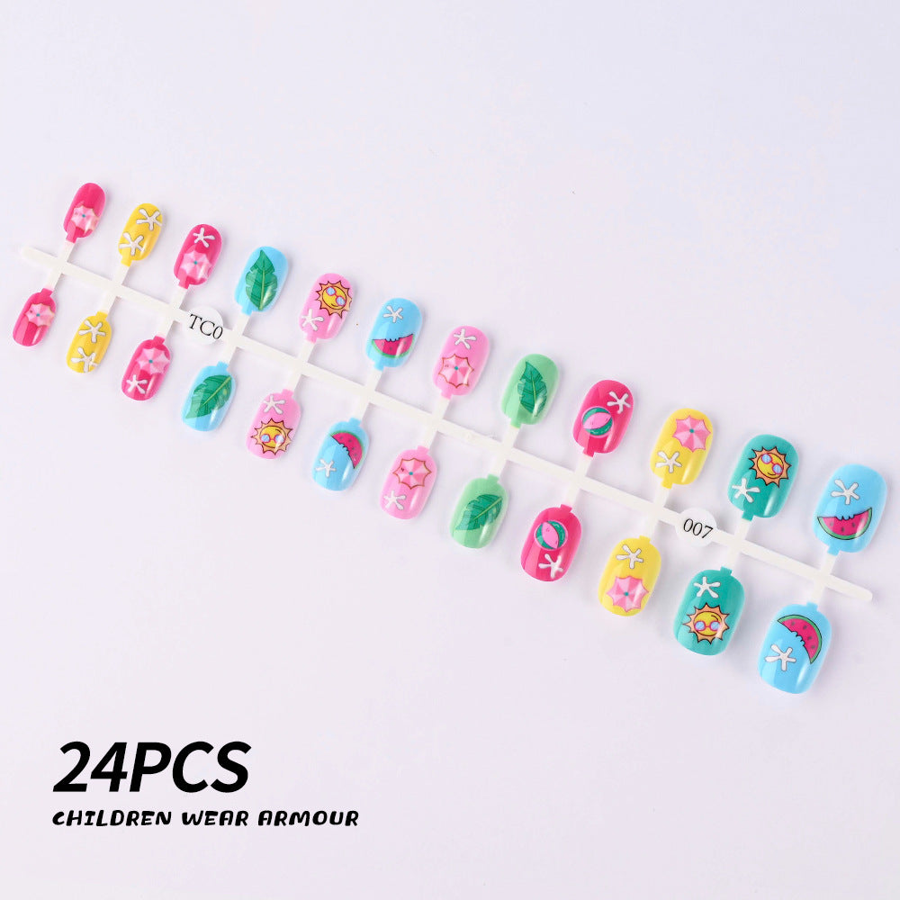 Children's Fun-Themed Press-On Nail Set Bowlift