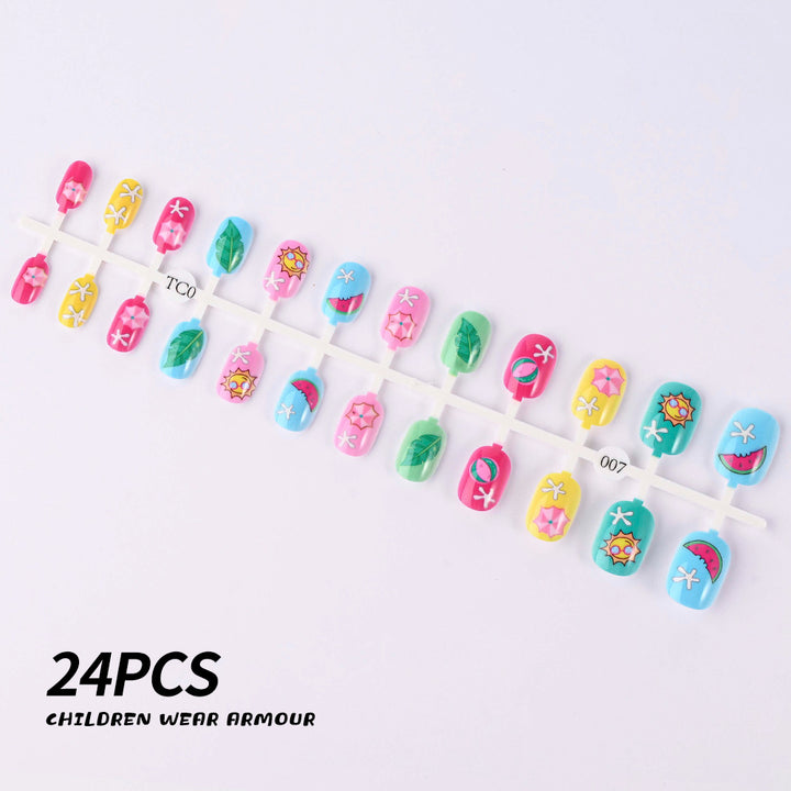Children's Fun-Themed Press-On Nail Set Bowlift