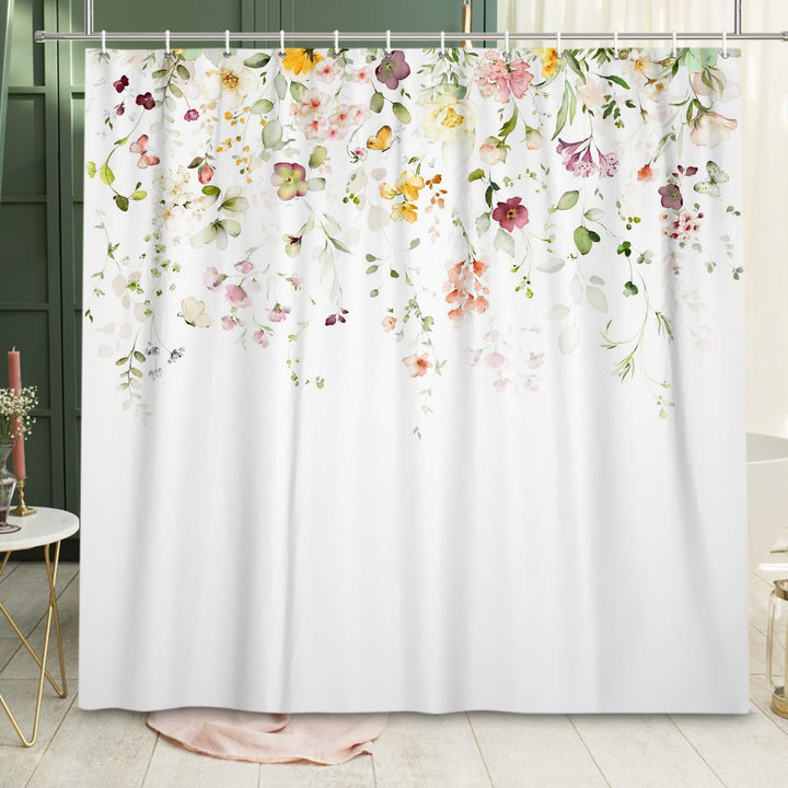 Floral Print Shower Curtain Bowlift