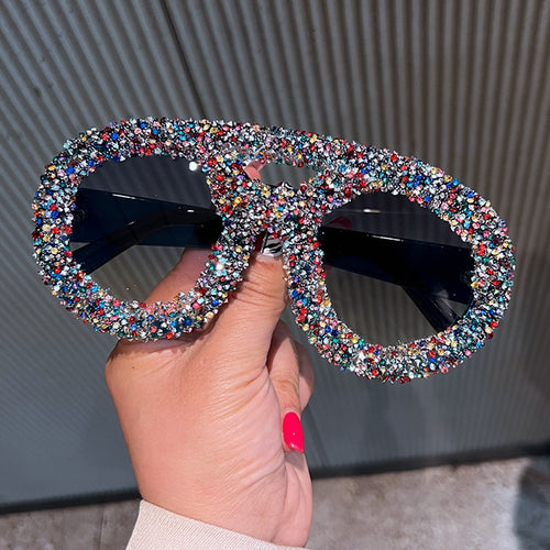 Women's Glittering Glamour Sunglasses with Unique Crystal Frame Bowlift