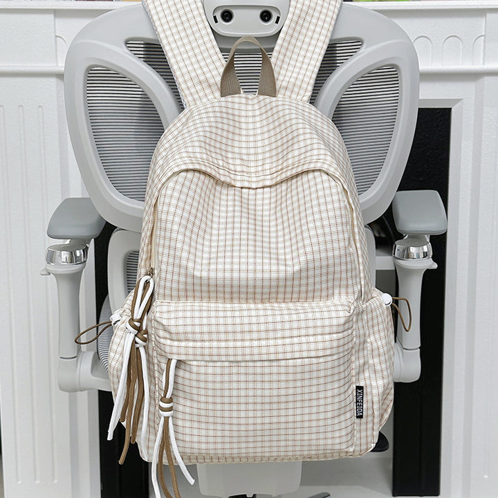 Checked Patterned Casual Backpack