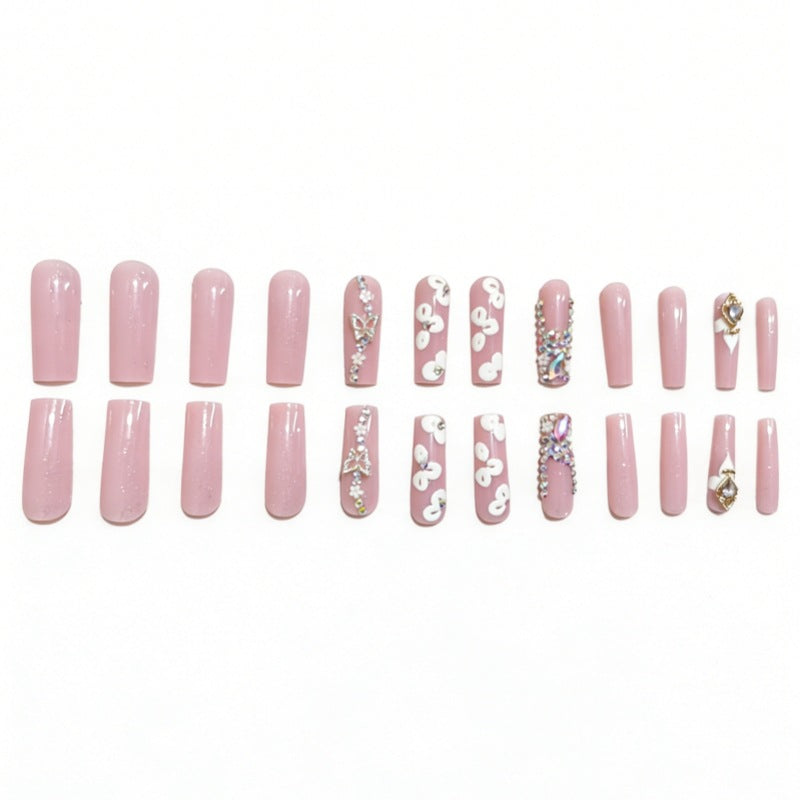 Luxury 3D Floral Press-On Nails Set Bowlift