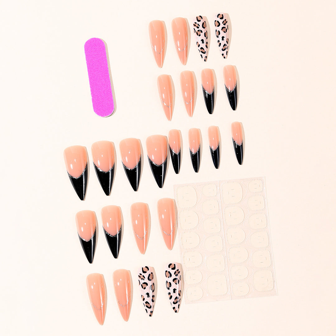 Elegant Leopard Print Stiletto Nail Art Extensions Bowlift