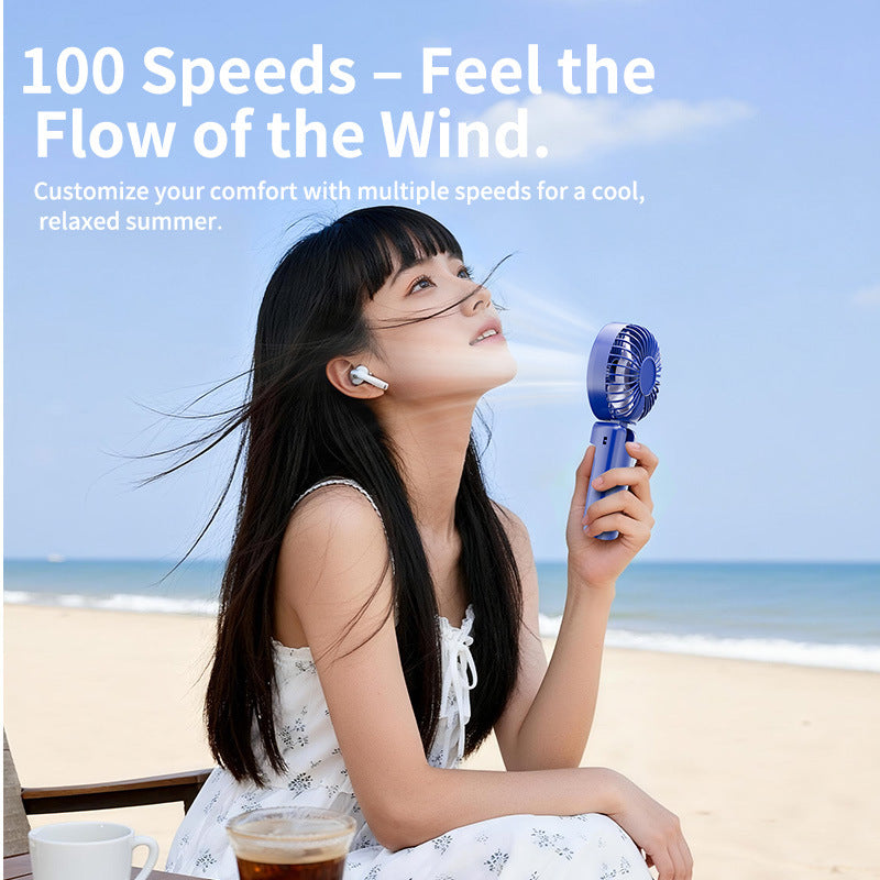 Unisex portable battery fan with digital display and integrated power bank Bowlift