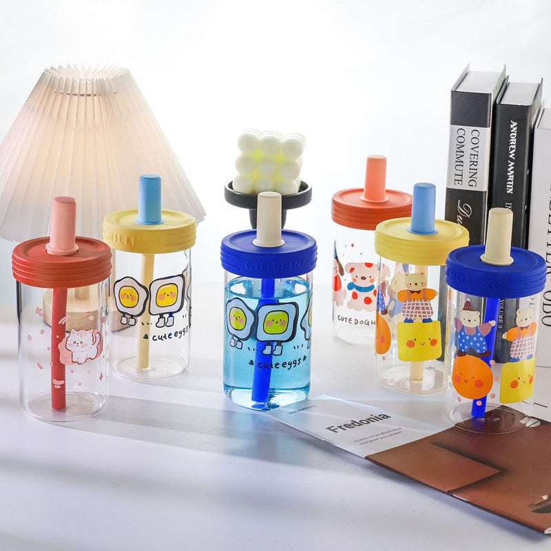 Women creative drinking container with practical silicone surface and playful animal design Bowlift
