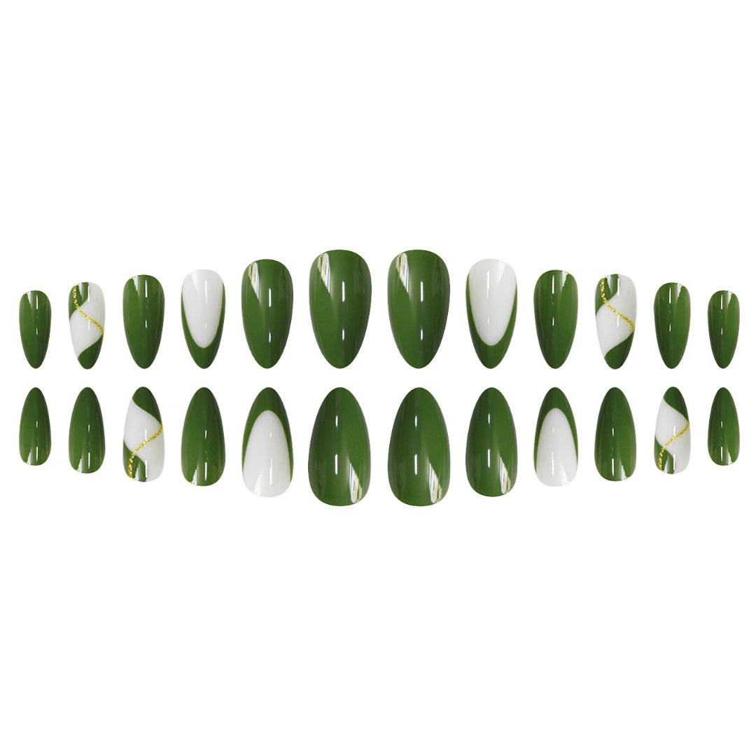 Elegant Stiletto Press-On Nail Extensions with Artistic Design Bowlift