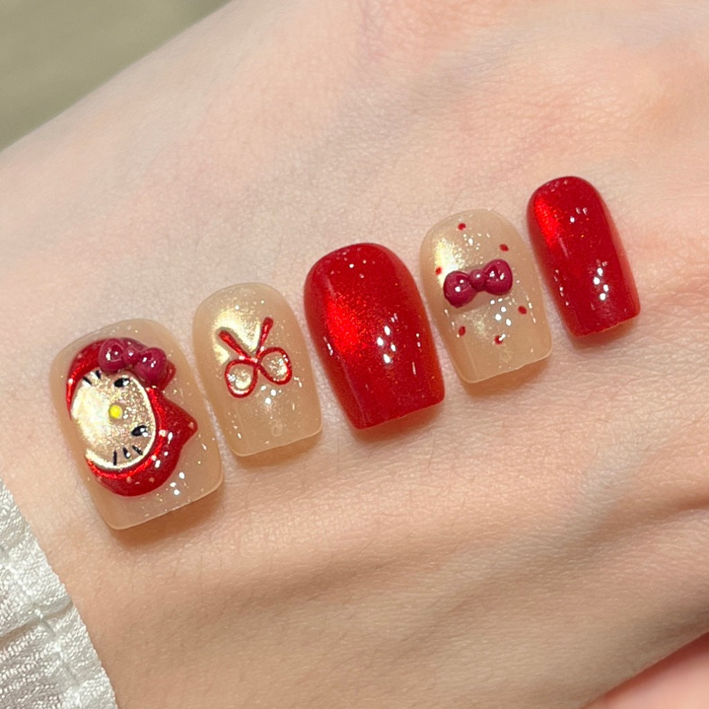 Playful Character-Themed Press-On Nail Art Bowlift