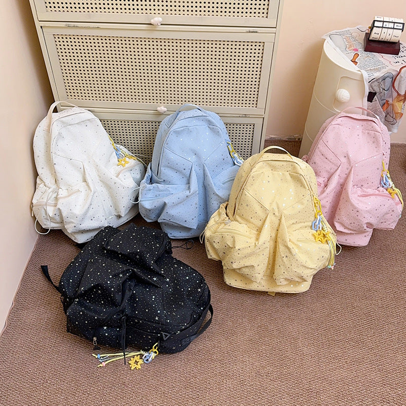 Starry Patterned Casual Backpack Bowlift