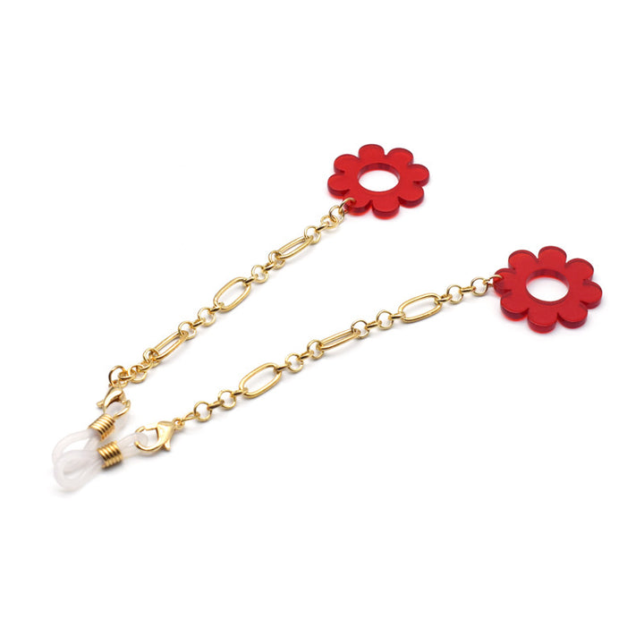 Flower-Patterned Eyewear Retainer Chain Bowlift