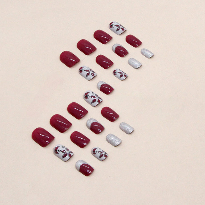 Elegant Floral Press-On Nail Art Kit Bowlift