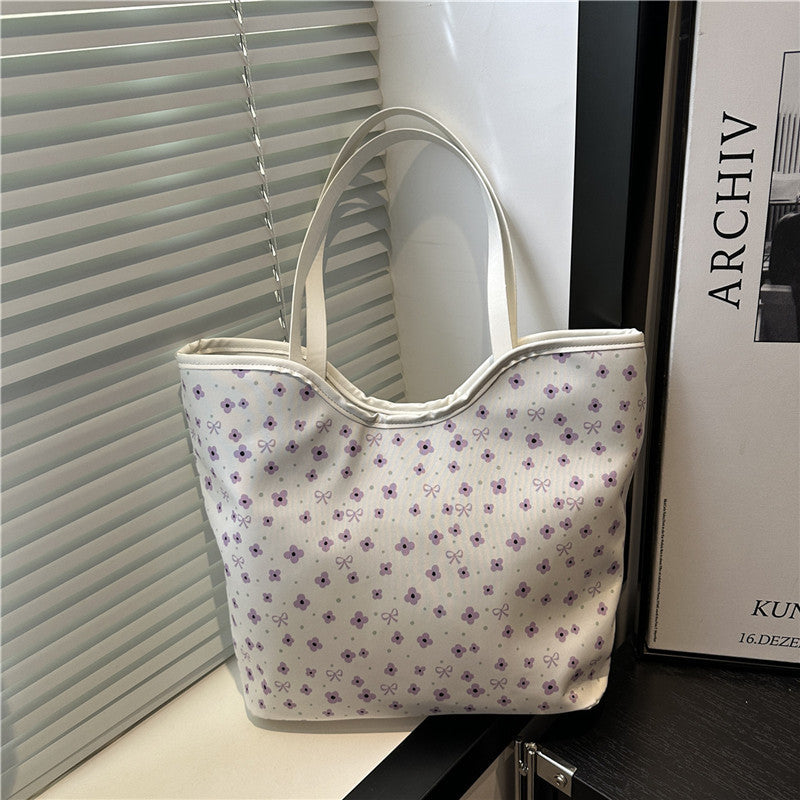 Floral Print Shopping Tote Bag Bowlift