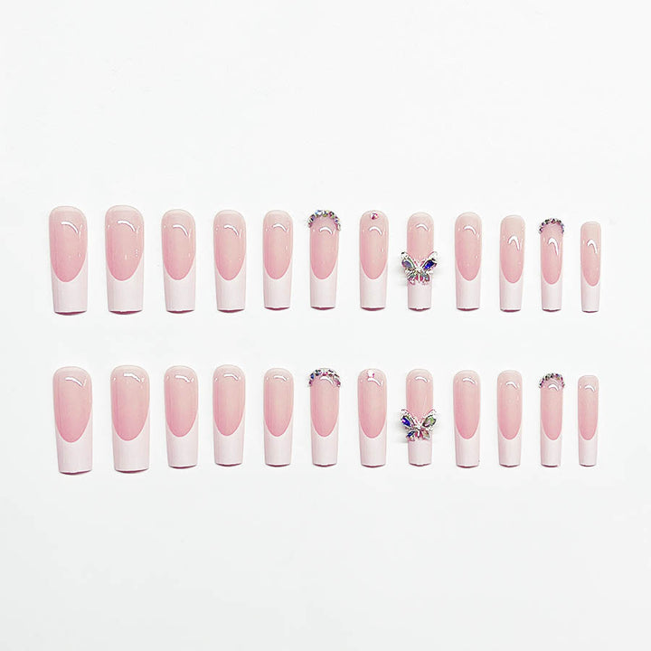 Elegant Butterfly-Embellished Nail Extensions Bowlift