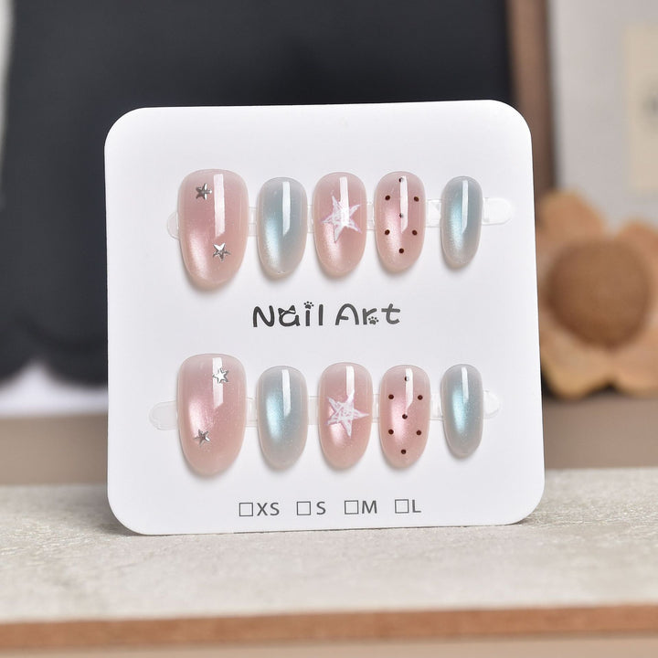 Decorative Press-On Nail Extensions with Floral Accents Bowlift