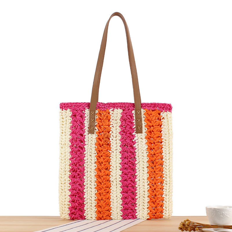 Braided tote bag with elegant leather handles Bowlift