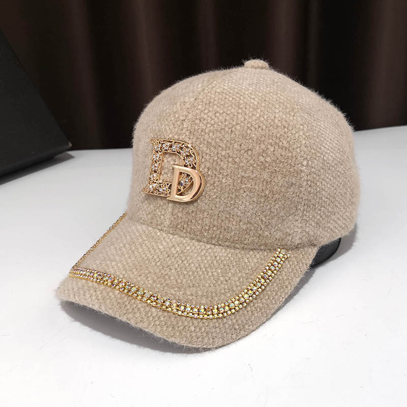 Women's Luxury Embellished Fleece Baseball Cap Bowlift