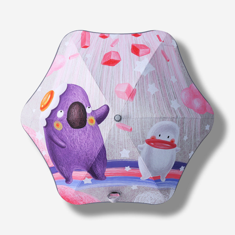 Women Children's Umbrella with Dinosaur Design Bowlift