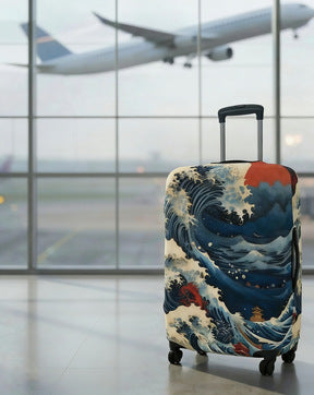 Unisex expandable suitcase cover with cat pattern, elastic protective material and zipper Bowlift