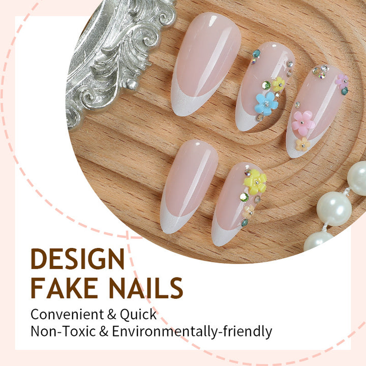 Artificial nail set with colorful decorations Bowlift
