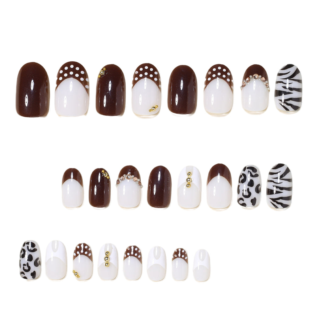 Artistic Nail Design Set with Gem Accents Bowlift