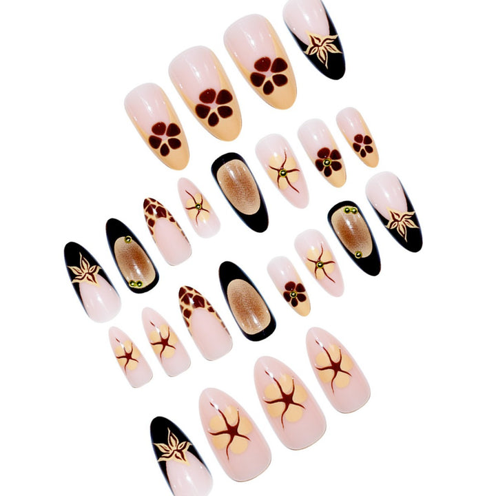 Artistic Floral Press-On Nail Enhancements Bowlift 1787913795