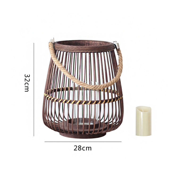 Rustic Rattan Lantern Bowlift