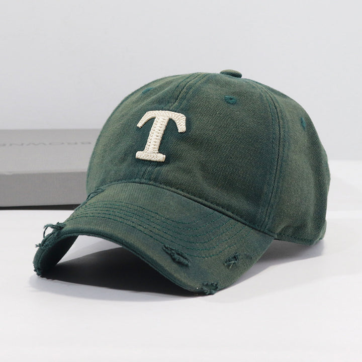 Men's Distressed Denim Cap Bowlift