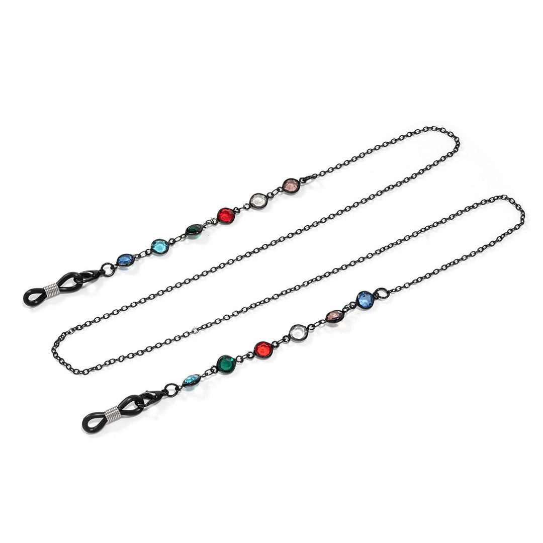 Artistic Crystal-Enhanced Eyewear Chain Bowlift