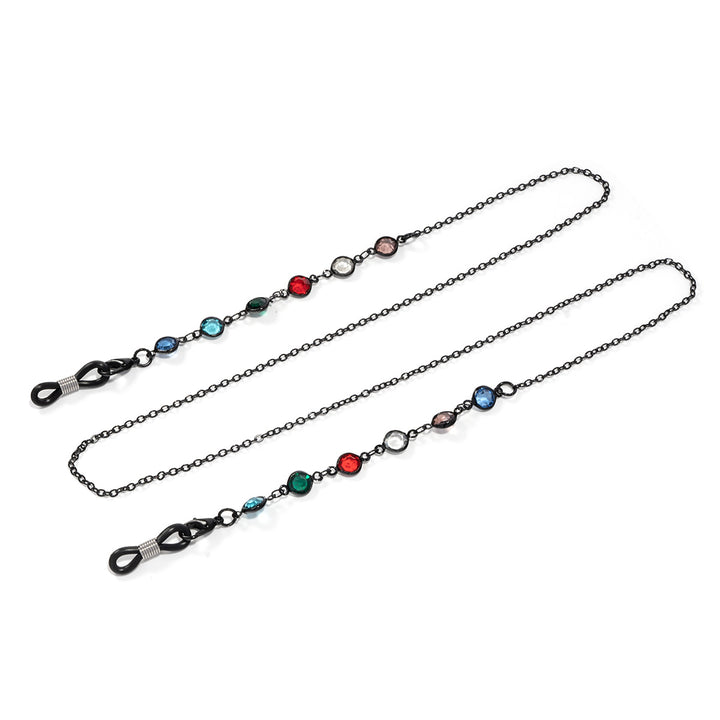 Artistic Crystal-Enhanced Eyewear Chain Bowlift