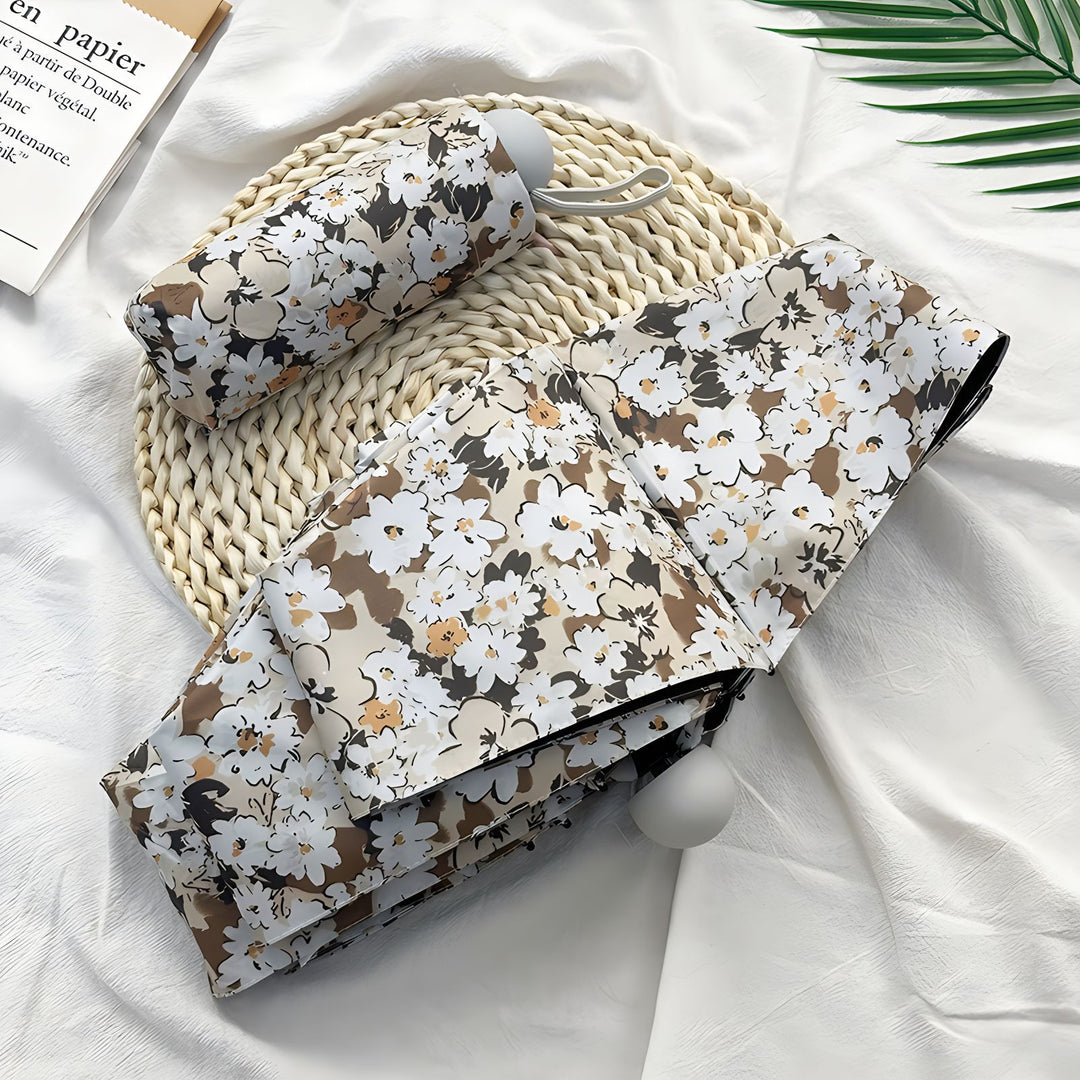 Ladies Folding Umbrella with Elegant Floral Pattern Bowlift