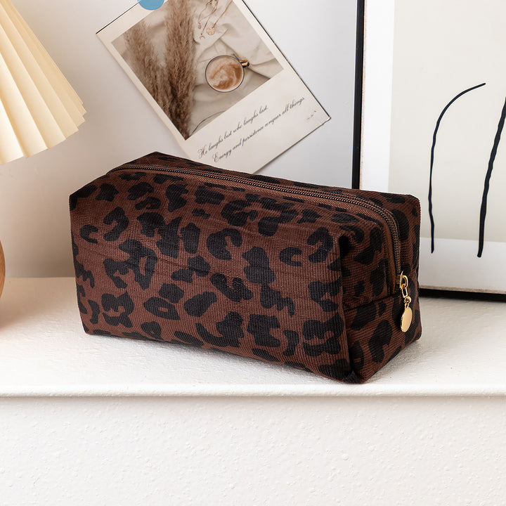 Textured Leopard Print Pencil Case Bowlift